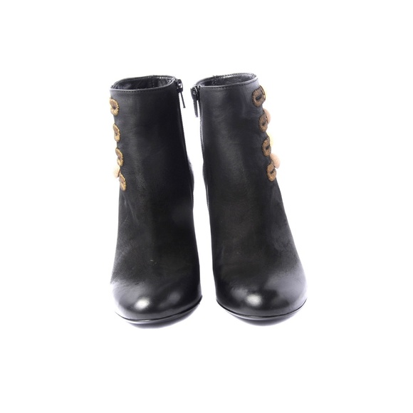 Black Ankle boot Gold Embroidery NEW! - Picture 3 of 6